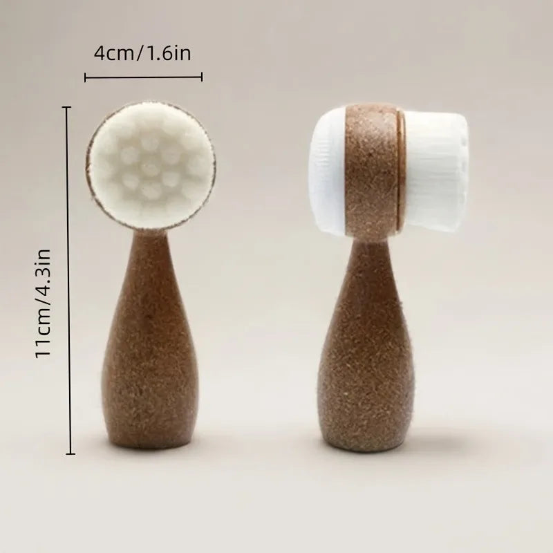 1pc Coconut Fiber Facial Brush,Double-Sided Exfoliating Manual Cleansing Brush, Soft Bristles for Deep Cleaning. facial brush