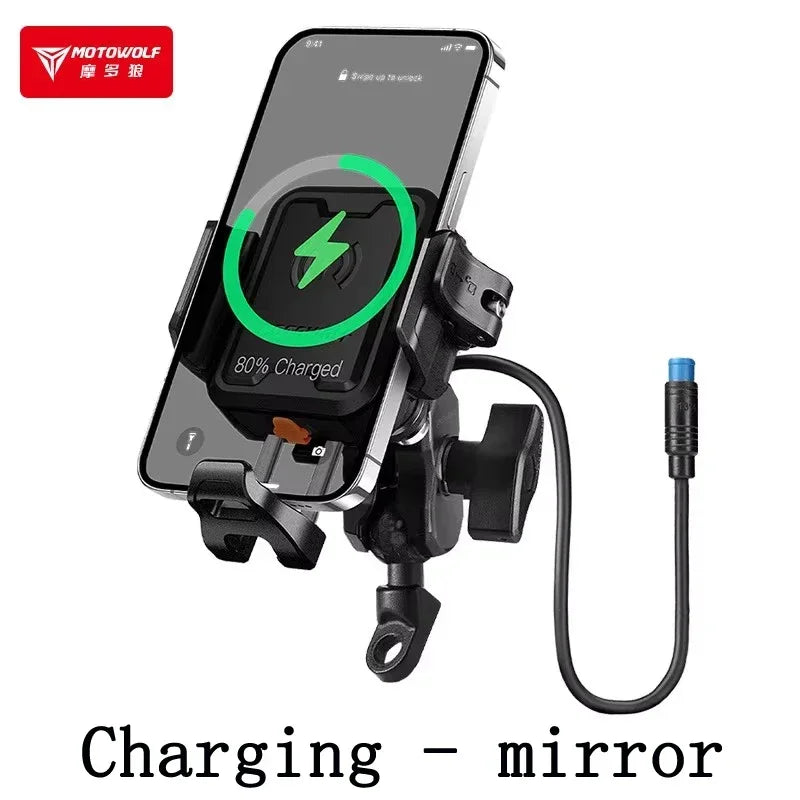 MOTOWOLF ជើងទ្រទូរស័ព្ទសម្រាប់ជិះម៉ូតូ ស្រូបយកឆក់ ឆ្នាំងសាកប្រភេទ C តង្កៀបរុករកដែលអាចលៃតម្រូវបាន ប្រឆាំងនឹងចោរកម្ម និងបញ្ចេញរហ័ស