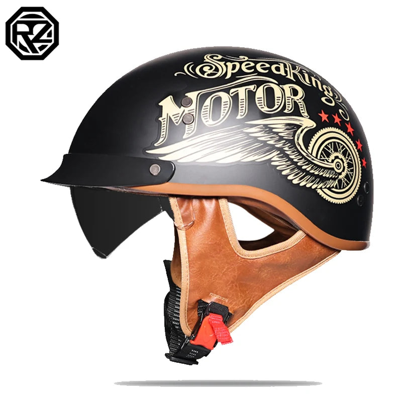 Motorcycle Helmet With lenses Retro Half Helmet Jet Helmet Open Helmet Scooter Cruiser Chopper Half Shell Helmet Adult