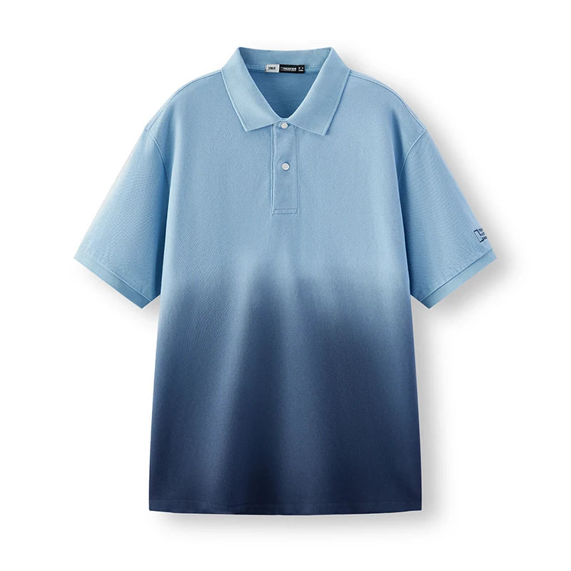 Semir Mens Polo 2026 Short Sleeve Pure Cotton Gradient Embroidered Tops Casual Style Soft Comfortable Daily Wear