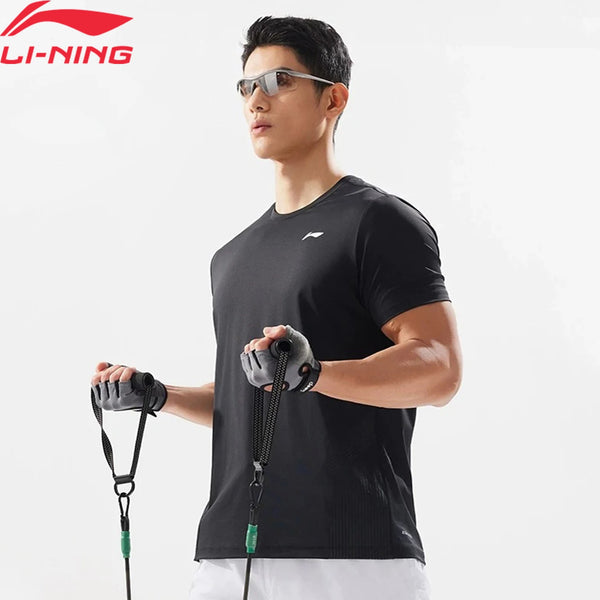 អាវយឺតកីឡាហ្វឹកហាត់បុរស Li-Ning កម្រិត DRY FREEZE ទំហំធម្មតា ៩០% នីឡុង ១០% ស្ពែនដិច អាវខ្លីសម្រាប់ហាត់ប្រាណ ATSV333