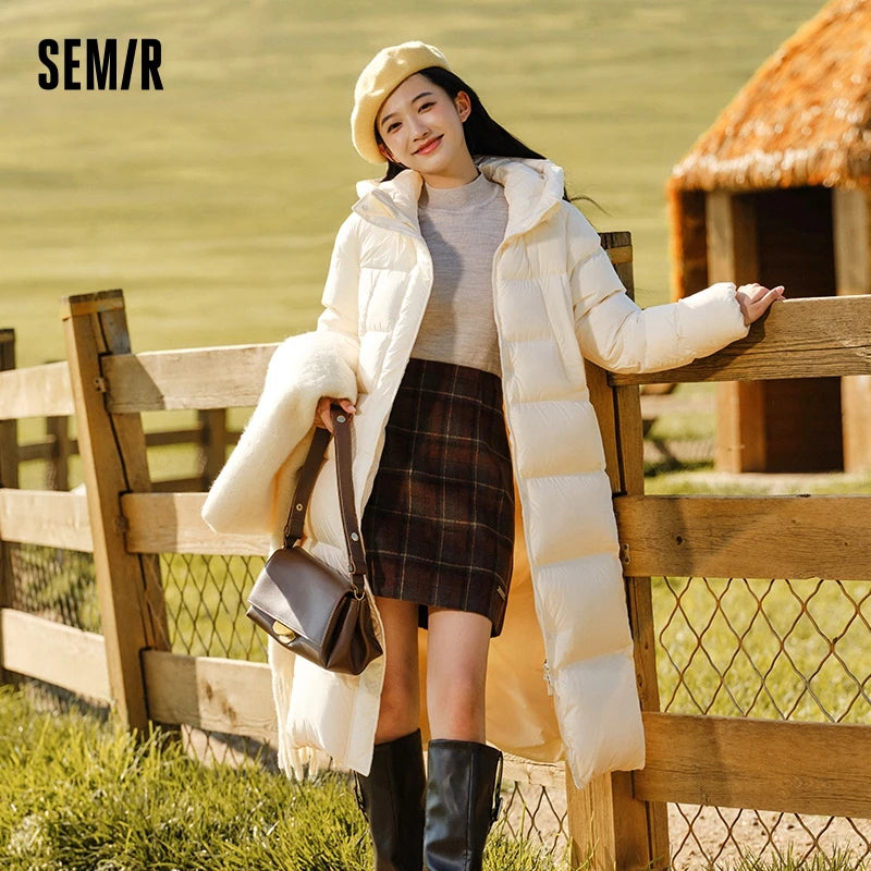 Semir Women Down Jacket Long Length 80 Percent Down Fill Water Repellent Windproof Thick Warm 2026 New Winter Daily Wear