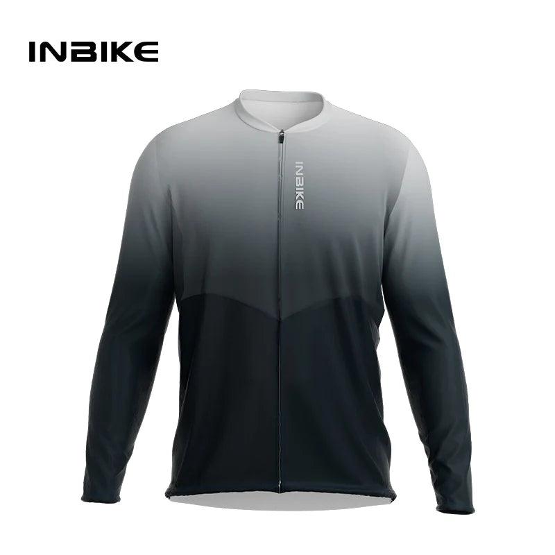 INBIKE Men's Cycling Long Sleeve Jersey Wide Plus Size MTB Bicycle T-Shirts Spring  And Autumn Mountain Road Bike Riding Clothes