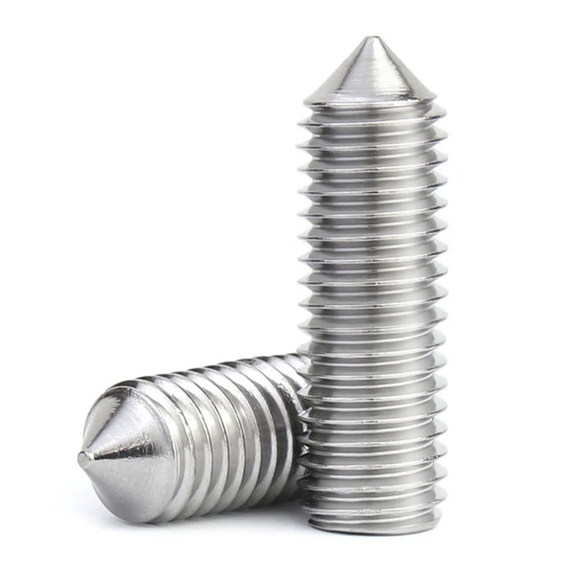 DIVEDEER 1~10pcs DIN914 Hex Hexagon Socket Allen Tapered End Cone Point Set Screw Grub Bolt M2 M2.5~M8 A2-70 304 Stainless Steel