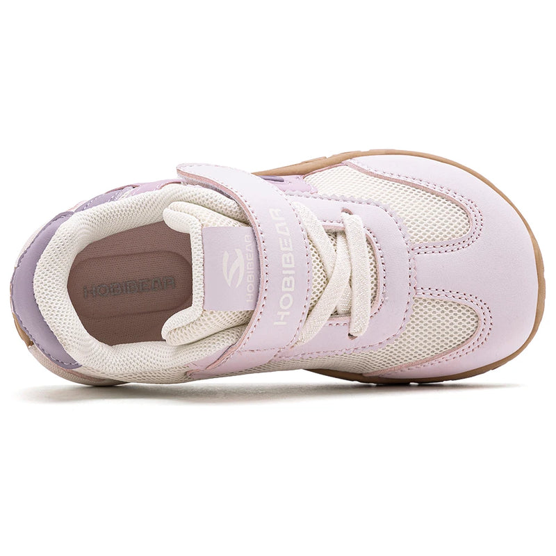 HOBIBEAR Toddler Kids Wide Toe Sneakers Hiking Trekking Outdoor Walking Shoes Hook-Loop Artificial Leather Mesh Running Sneaker