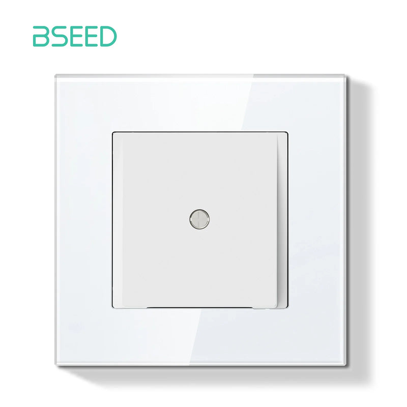 Bseed E Series Outlet Cover with Hole for Cable Exit Pre-Drilled Blank Wall Plate Replacement Faceplate for Switch and Socket