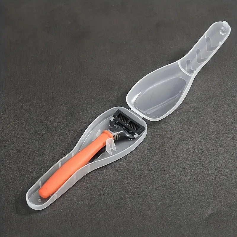 1/2pcs Transparent Dust-Proof Travel Shaver Case,Portable Toiletry Storage Organizer for Razor,Compact and lightweight design.