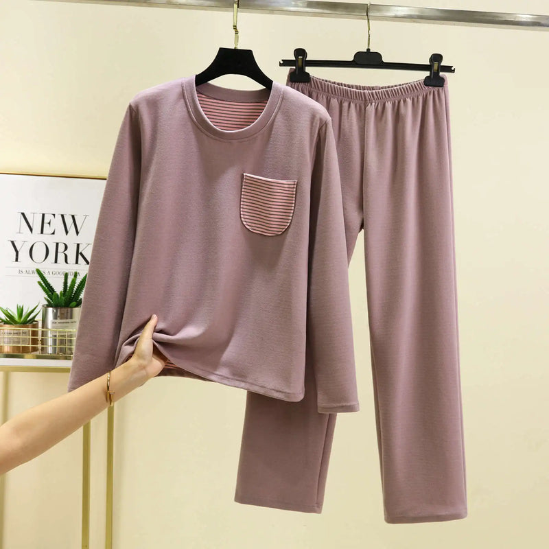 Pijama Feminino New Thicken Fleece Winter Sleepwear Pyjama Big Size De Velvet Warm Pajamas Set Woman Lounge Wear Home Clothes