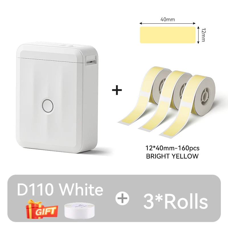 NIIMBOT D110 Thermal Label Printer Mini Portable Self-adhesive Label Maker With Tape for Home Similar to Dymo Labeling Machine