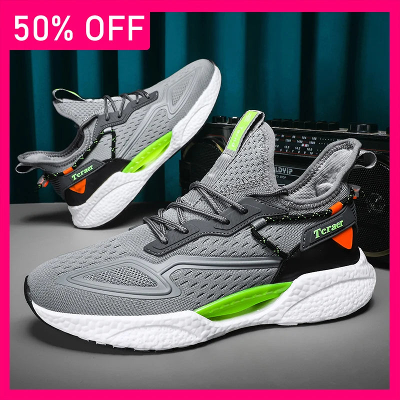 Mens Running Shoes 2026 New High Quality Lightweight Mesh Thick Sole Cushioning Fashion Lace Up Unisex Walking Casual Sneakers