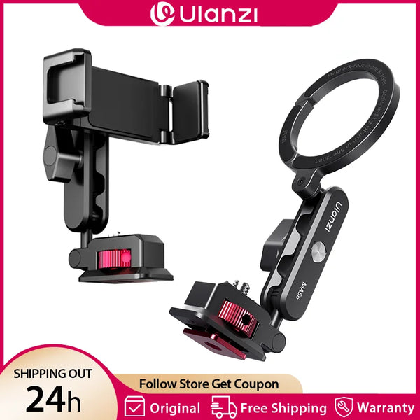 Ulanzi MA56 ម៉ាញេទិក 4-in-1 MagLock ជើងទ្រទូរស័ព្ទលើកាមេរ៉ា សម្រាប់ Iphone 17 Android Dual 360° Rotation 1/4" Cold Shoe