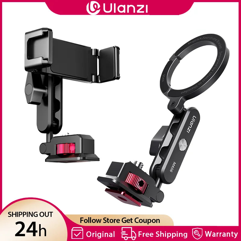 Ulanzi MA56 ម៉ាញេទិក 4-in-1 MagLock ជើងទ្រទូរស័ព្ទលើកាមេរ៉ា សម្រាប់ Iphone 17 Android Dual 360° Rotation 1/4" Cold Shoe