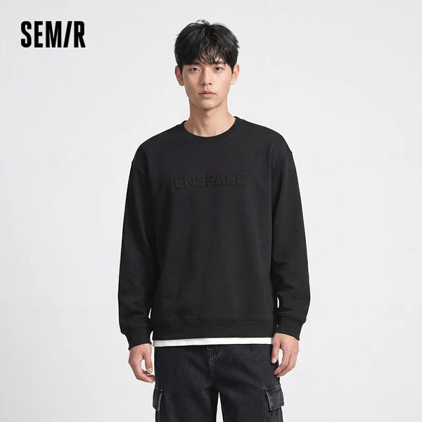 អាវយឺតបុរស Semir ធ្វើពីកប្បាសពីរដុំ មានអារម្មណ៍ទន់ ស្ទីលធម្មតា អាវប៉ាក់រដូវស្លឹកឈើជ្រុះ ពាក់ប្រចាំថ្ងៃ 2026