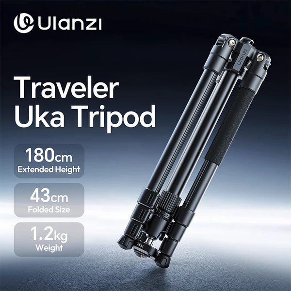 ជើងកាមេរ៉ា Ulanzi TT53 ទំហំ 1.8 ម៉ែត្រ សម្រាប់ធ្វើដំណើរ Uka Tripod ទម្ងន់ស្រាល ជាមួយជើងកាមេរ៉ា UKA Ballhead DSLR អាចបត់បាន ទ្រទ្រង់បាន 3KG