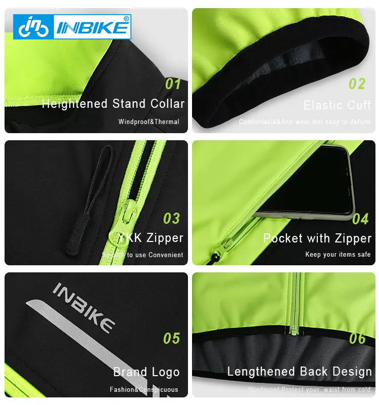 INBIKE Cycling Riding Jackets Man Winter Bicycle Clothing With Hood Men's Windbreaker Windproof Road Bike MTBClothes For Biking