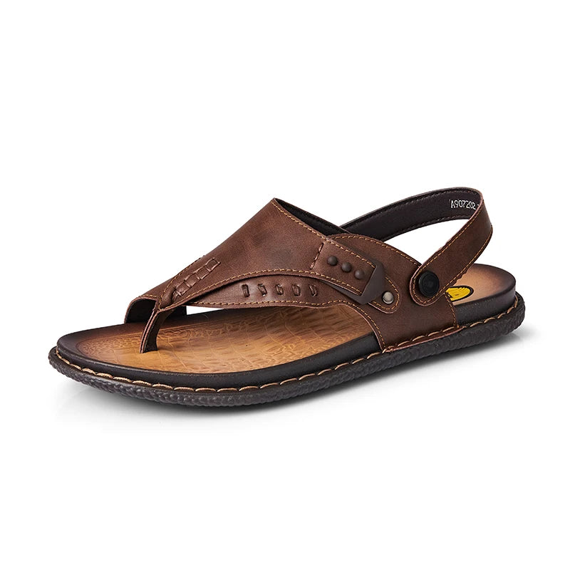 Flip-Flops Sandals Summer New Men's High-Quality Soft-Sole Non-Slip Casual Slippers Beach Shoes Fashion Dual-Use Sports Slippers