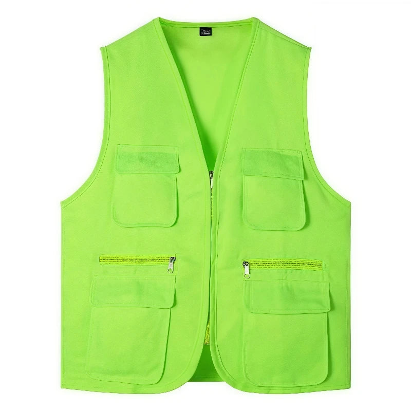 Work and Leisure All-Match Summer Fishing Vest Multi-Pocket Vest High-End Custom Logo Printed Brand Text
