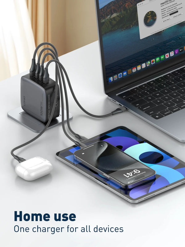 ឆ្នាំងសាក LDNIO 100W USB C ឆ្នាំងសាកចល័ត GaN សម្រាប់ធ្វើដំណើរ ឆ្នាំងសាកកុំព្យូទ័រយួរដៃច្រើនច្រក ឆ្នាំងសាកជញ្ជាំង ឆ្នាំងសាកថាមពល ដោតសហរដ្ឋអាមេរិក សហភាពអឺរ៉ុប ចក្រភពអង់គ្លេស