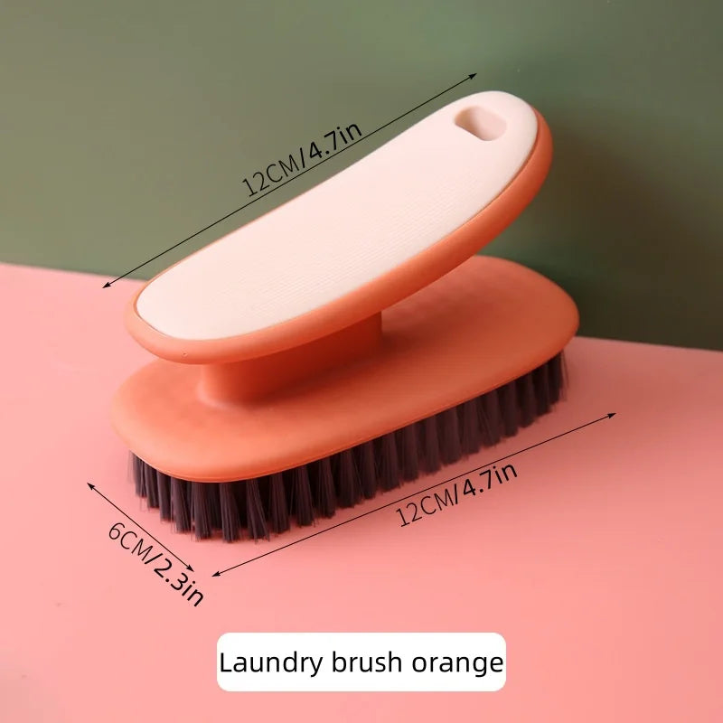Laundry brush, multifunctional long-handled cleaning brush with soft bristles, household use, doesn't damage clothes