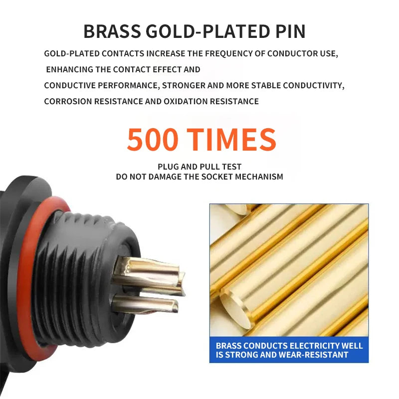 SP13 Waterproof Aviation Plug 2-9Pin Male and Female Butt Cable Connector IP68 Waterproof
