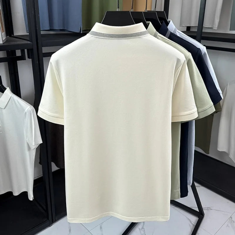 70% Cotton Men's Premium Pique Polo Shirt – 7A Antibacterial,  Soft Cotton Blend, Business Casual Wear