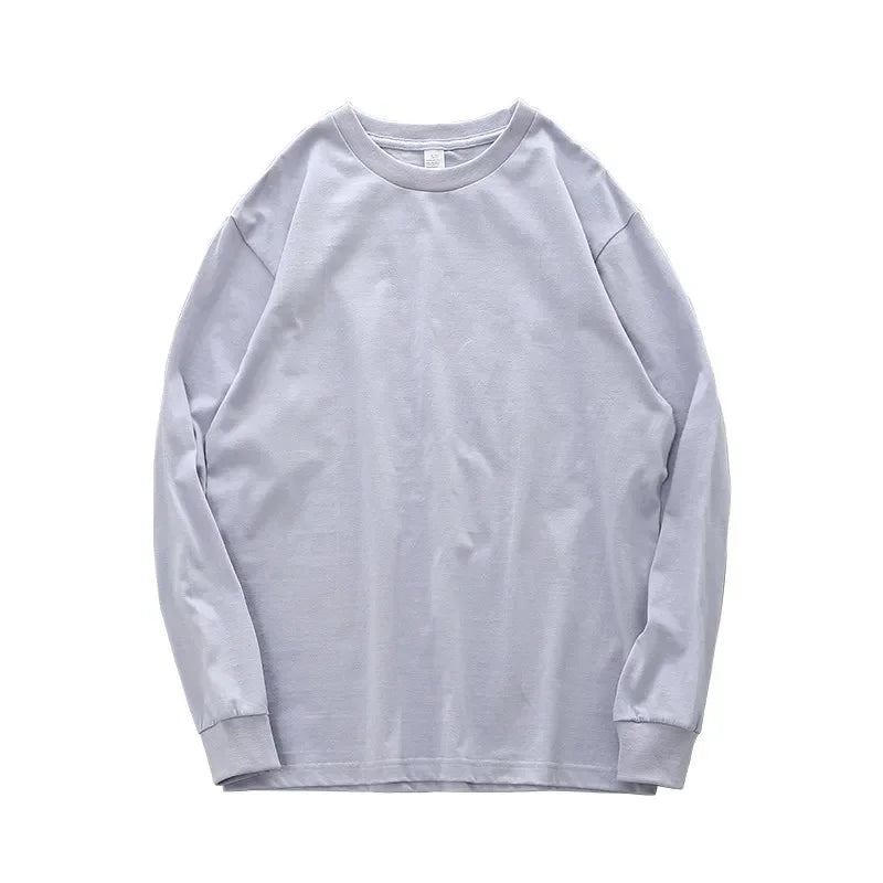 Dukeen 280g Heavyweight Long-Sleeved T-Shirt for Men 100% Cotton Shirts Oversized Solid Color Tops Plain Tees Men's Clothing
