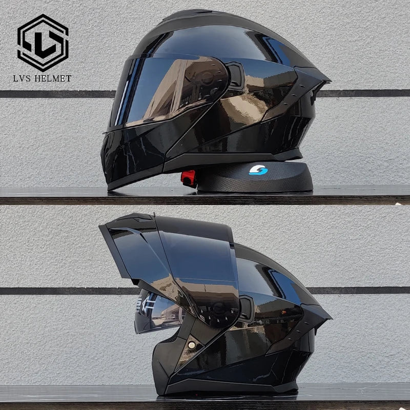 LVS high-quality motorcycle helmet modular flip helmet casque moto semi full duplex helmet suitable for both men and women DOT