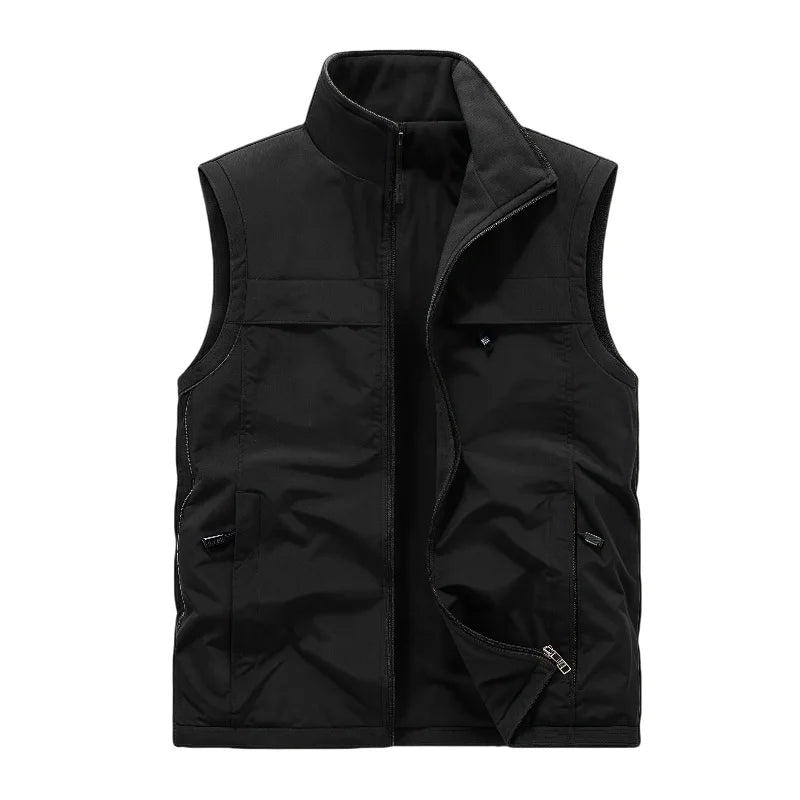2026 Autumn winter Warm Thickened fleece double-sided  vest Men's Vest Jacket  Outerwear slim fit Jacket Casual Style