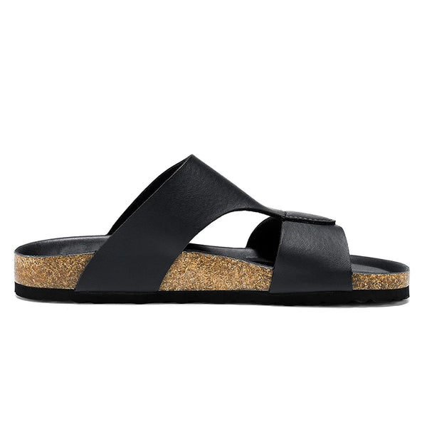 Summer Unisex Cork Slippers Men Women Clogs Slides Microfiber Leather Casual Sandals Plus Big Size 48 49