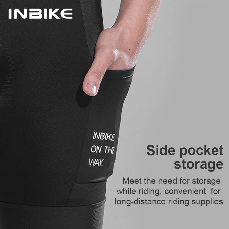 INBIKE Cycling Jersey Set Bicycle Short-Sleeved Shorts Suits for Men Quick-Drying Road Biking MTB Cycling Clothing with Pockets