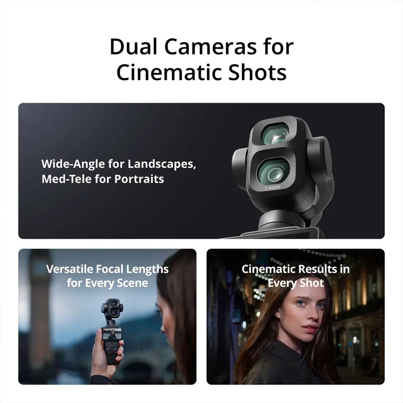 DJI Osmo Pocket 4P Dual-Lens Cinematic Pocket Gimbal Camera Enhanced 1-Inch CMOS & 17-Stop Dynamic Range