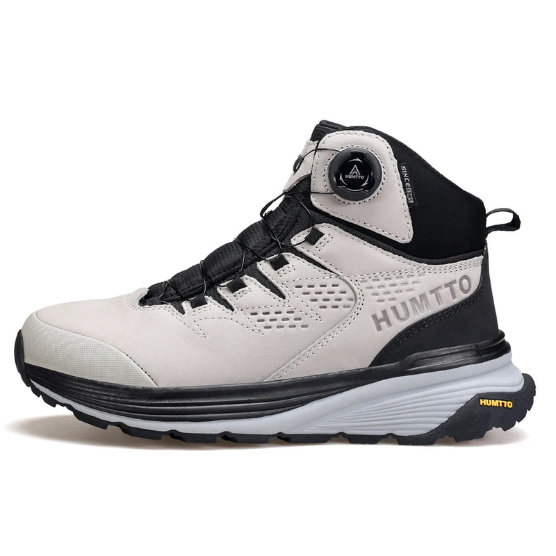 HUMTTO Outdoor Boots for Men Genuine Leather Hiking Shoes Non-slip Camping Trekking Men's Sports Shoes Winter Safety Sneakers