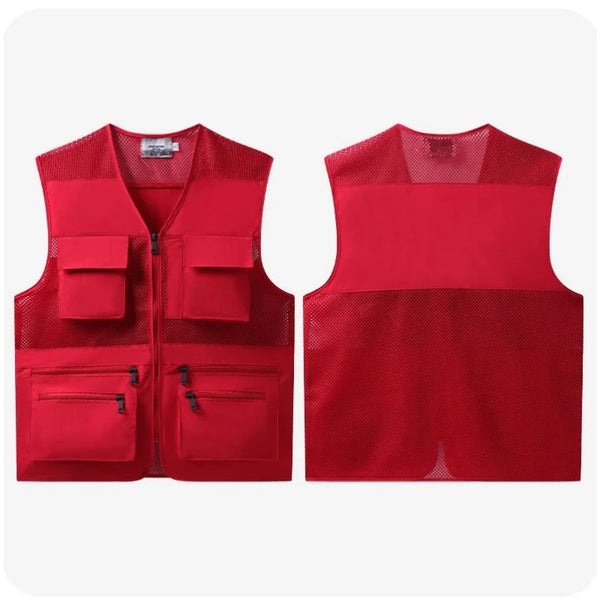 Summer Outdoor Men's Sleeveless Top Comfortable Fit Oxford Fabric Three-dimensional Multi-pocket Vest Fashionable Breathable
