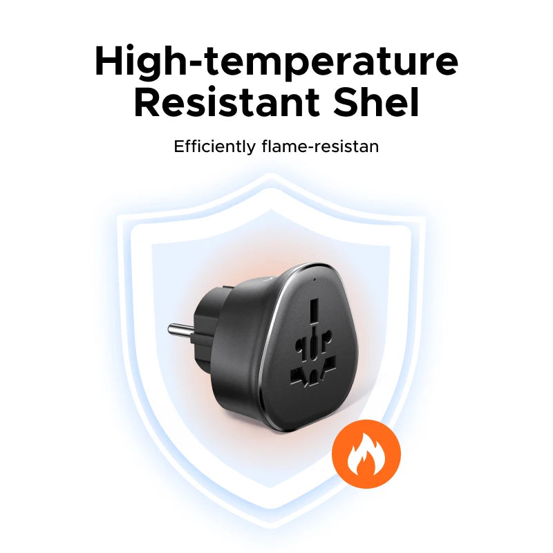 UGREEN Universal Travel Adapter Multi-Country Power Adaptor EU/US/UK Plug Converter Compatible with EU US UK KR RU Outlets