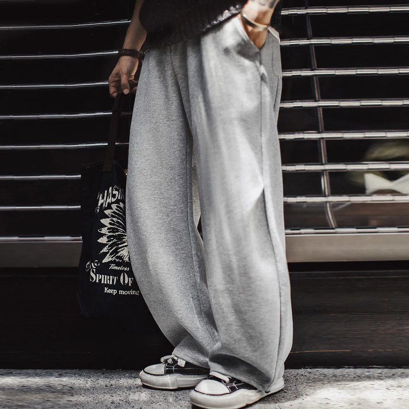 ខោ Maden បុរស Vintage Workwear Flare Pants Bootcut Sweatpants Streetwear Casual Pants American Retro City Boy Style Long Pants