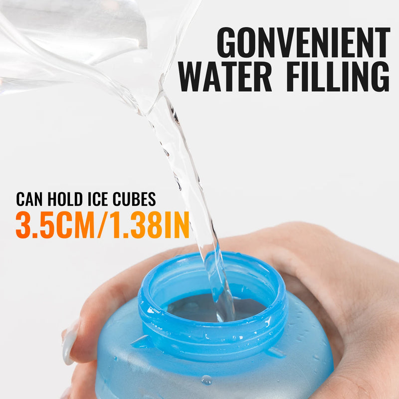 WRELS Collapsible Water Bottle Soft Flask Leak Proof BPA Free Hydration Bottle Ultralight Running Hiking Cycling Squeeze Bottle