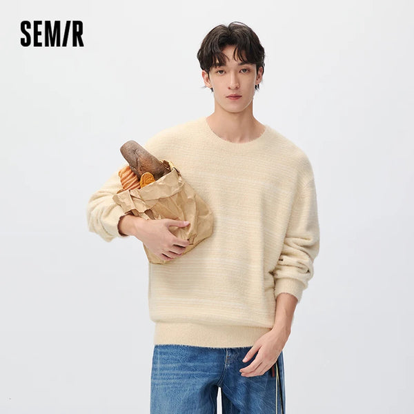 អាវយឺតប៉ាក់ Semir សម្រាប់បុរស កមូល ស្រាល ទន់ ពាក់ប្រចាំថ្ងៃរដូវរងាថ្មី ឆ្នាំ២០២៦ ស្ទីលទីក្រុង ធម្មតា សម្លៀកបំពាក់ប្រចាំថ្ងៃ
