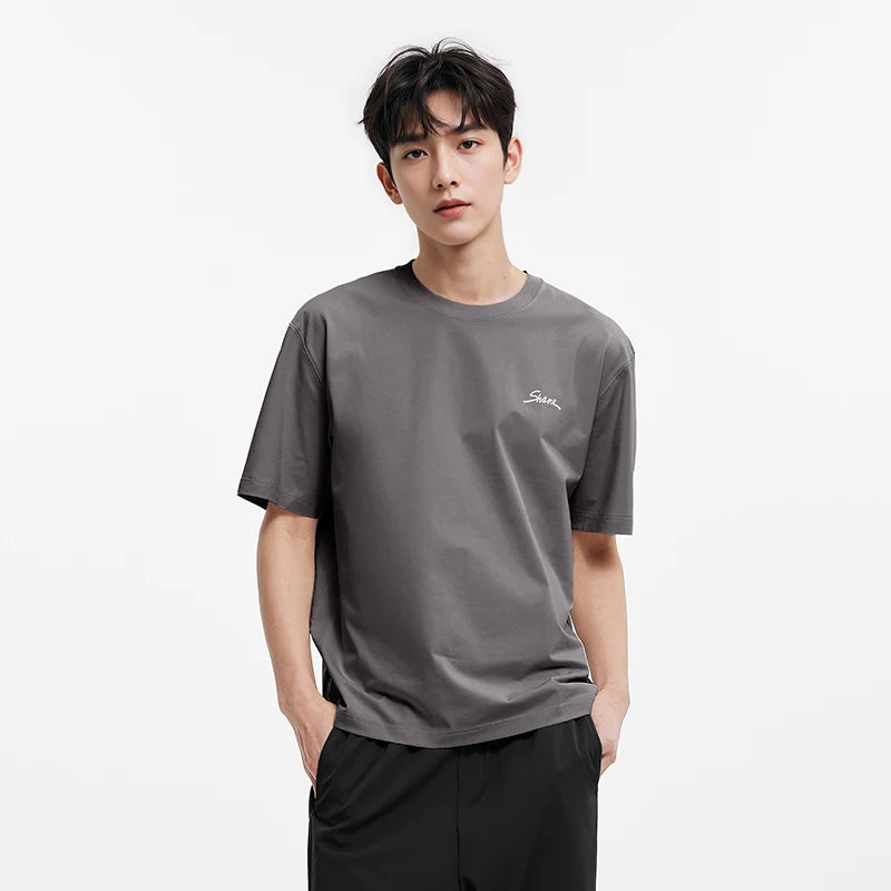Semir Men Tshirt 2026 Summer New Letter Print Cool Feeling Loose Crew Neck Comfortable Daily Wear Casual Tops