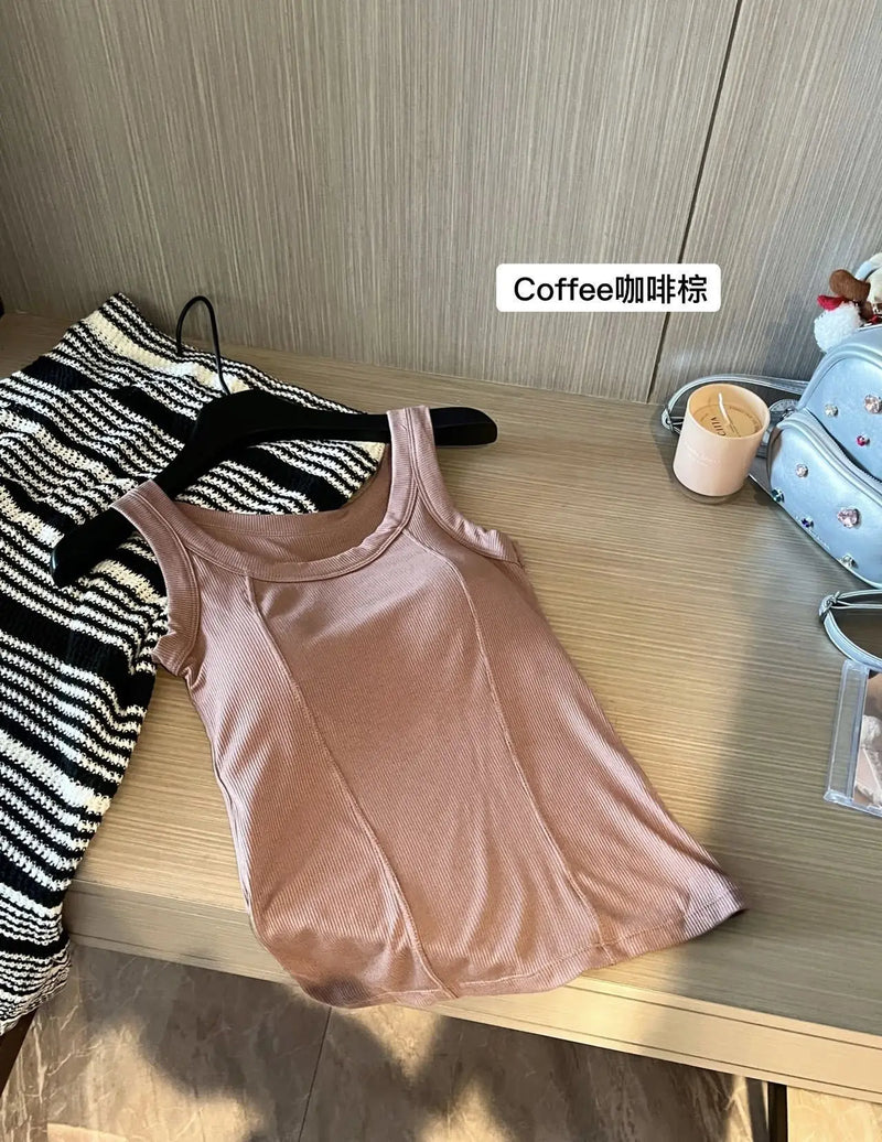 Chest Pad Modal Vest Women's Large Size Bottoming Shirt Slim Spring Summer One Piece Pajamas Top Casual Sleeping Wear Underwear