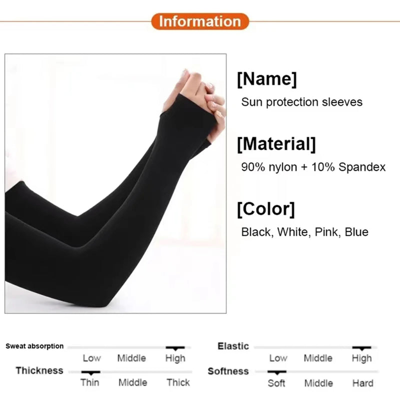 WRELS Cycling Arm Summer Ice Cloth Cycling Sleeves Sun Protection Unisex Breathable Running Volleyball Sleeves Outdoor Sports
