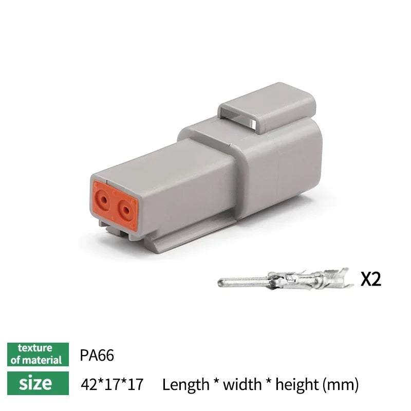 5/10/100 Sets Deutsch Type Connector Male Female Waterproof DT Connectors 2-Pin Dt04-2p Dt06-2s 8202612040,Sealable,2 Position