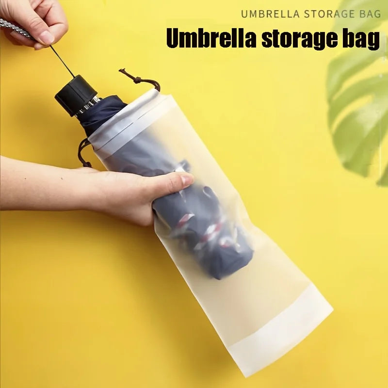 5/10/20pcsUmbrella Storage Bag with Drawstring Closure, Semi-Transparent Durable Plastic Travel Organizer , Umbrella storage bag