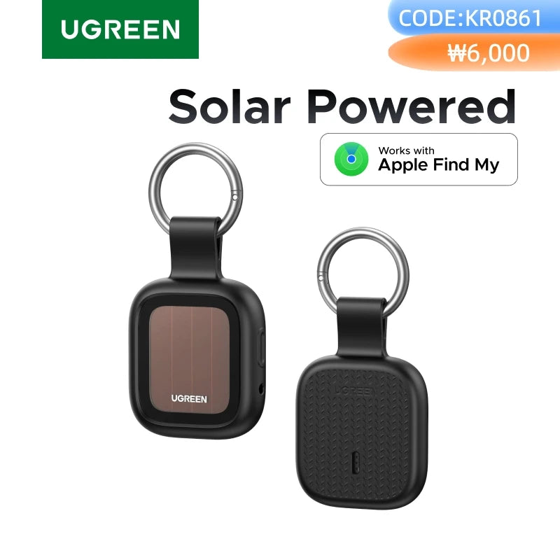 UGREEN Finder Pro Tracker Tags (iOS Only) Solar Powered Bluetooth Air Smart Tags Item Finder Compatible with Apple Find My