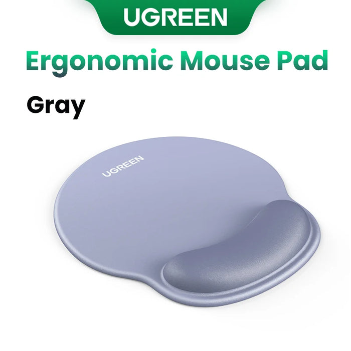 UGREEN Mouse Pad Wrist Support Ergonomic Mousepad Non-Slip Memory Foam for Office Home Computer PC Desk Fabric Mousepad Gray 25x22.5cm CHINA