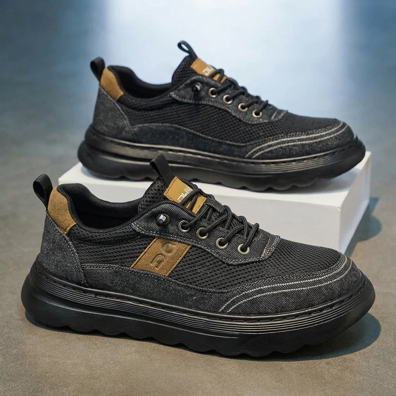 Men Sports Shoes Breathable Wear-resistant Mesh Lightweight Outdoor Walking Shoes Thick Soled Non Slip Casual Shoes for Men
