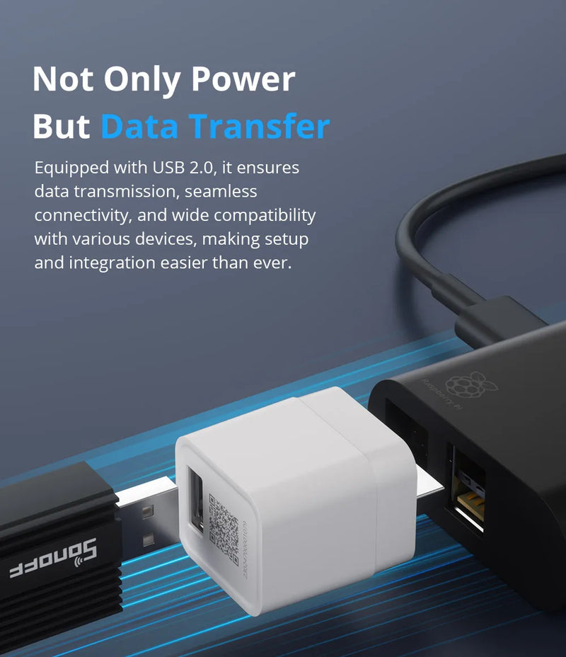 SONOFF ZBMicro Zigbee Micro USB Smart Adaptor Fast Charging EFR32MG21 Wide Transmit Coverage Voice Control eWeLink Alexa Google