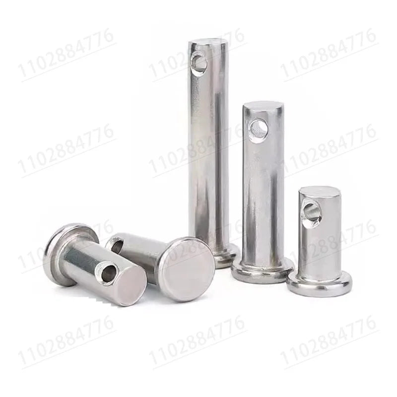 304 Stainless Steel with Hole Pin Shaft Cotter Pin Set Flat Head Cylindrical Pin Plug Pin Positioning Pin M3 M4 M5 M6 M8 M10