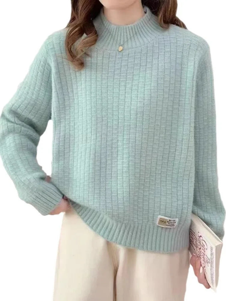 Knitwear Woman Clothes New Half Turtleneck Warm Pullover Tops Spring Autumn Women's Sweater Knitting Jumper Female Clothing
