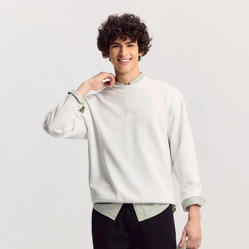 Semir Graphic Sweatshirt Soft Texture Men Spring Casual Fashion Comfort Crewneck Trend Cozy New 2026
