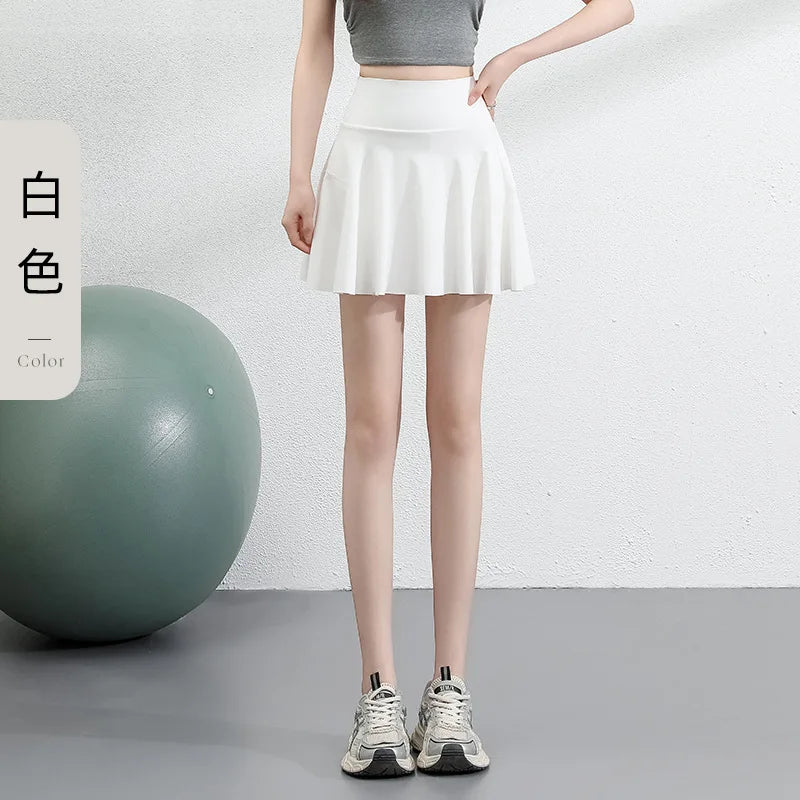 Women's Stretch Mini Skirt in Asian Sizes, Perfect for Shopping, Yoga, Exercise, and Parties. Available in Black, White, Purple,